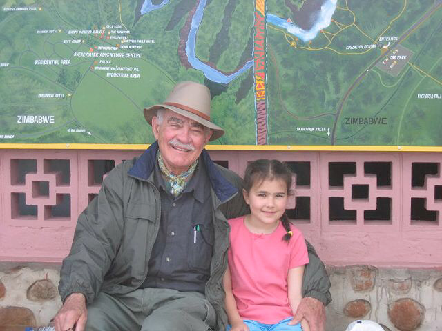 Neil Lawyer outside Victoria Falls National Park in 2005